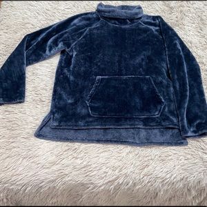Fleece sweater with turtleneck